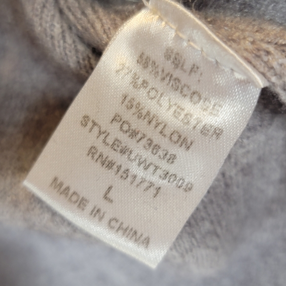 Gilli Grey Drop Shoulder Inside Out Balloon Sleeve Crew Neck Sweater, EUC, sz L - Picture 5 of 5